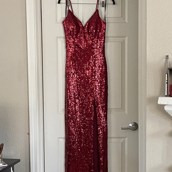 B. Smart Dresses & Skirts - B.Smart Full Sequin Maroon Full Length Dress